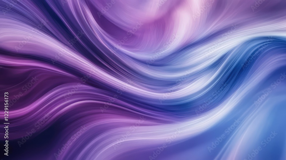 Obraz premium Abstract waves of purple and blue swirling together in a fluid motion, creating a mesmerizing blend of colors and textures suitable for various artistic applications.
