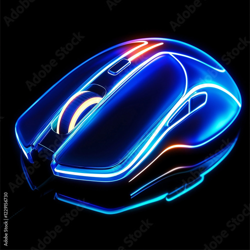A high-tech gaming mouse wi...