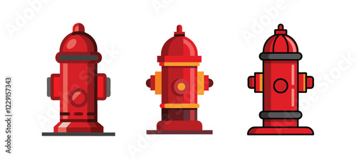 set of fire hydrant vector, vector and illustration, vector style