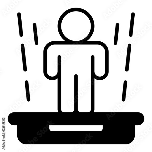 Teleportation line glyph icon