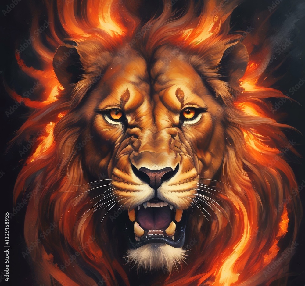 Fototapeta premium Illustration of lion.