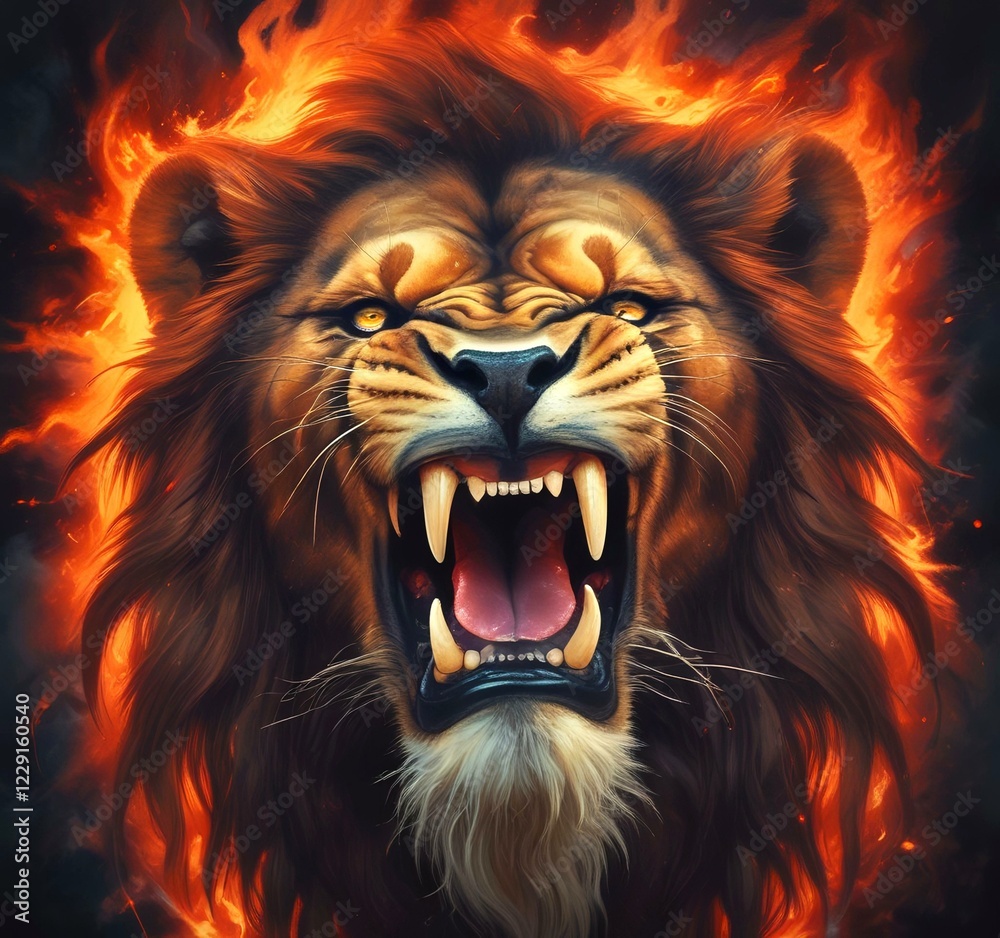 Fototapeta premium Illustration of lion.