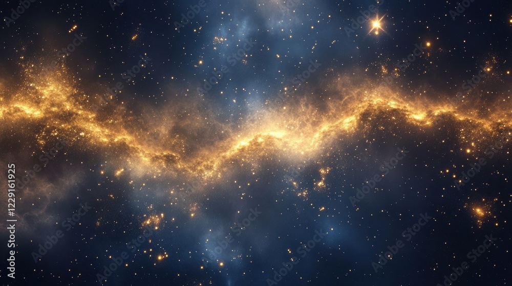 Naklejka premium A Celestial Background with Midnight Blue and Shimmery Accents