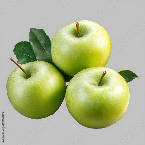 green apple isolated transparent background