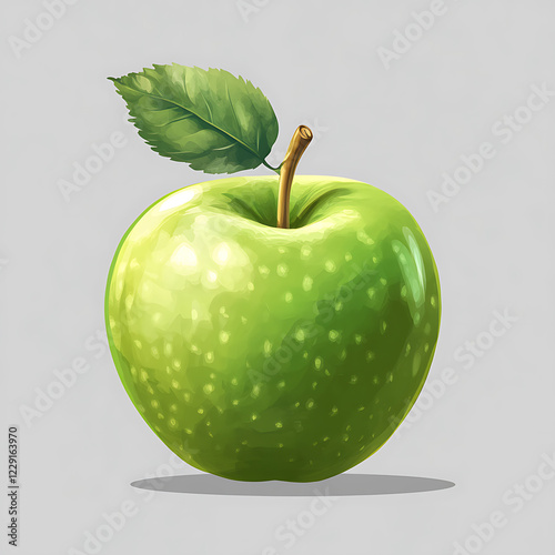 green apple isolated transparent background