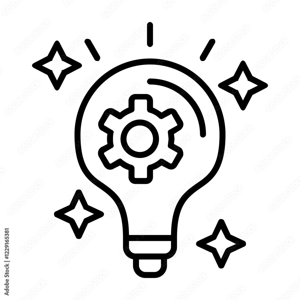 Idea Outline Style Icon Design Idea Outline Style Icon Design