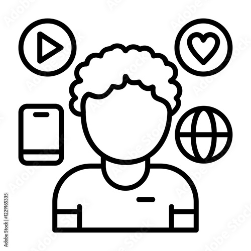 Millenial Outline Style Icon Design