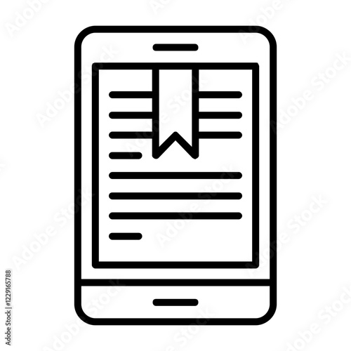 Ebook Outline Style Icon Design