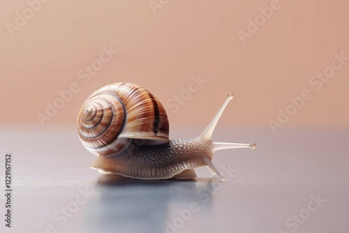Snail on pastel background. KI generiert, generiert, AI generated
