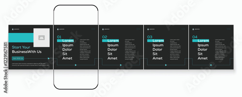 LinkedIn carousel post editable business social media Instagram carousel post template