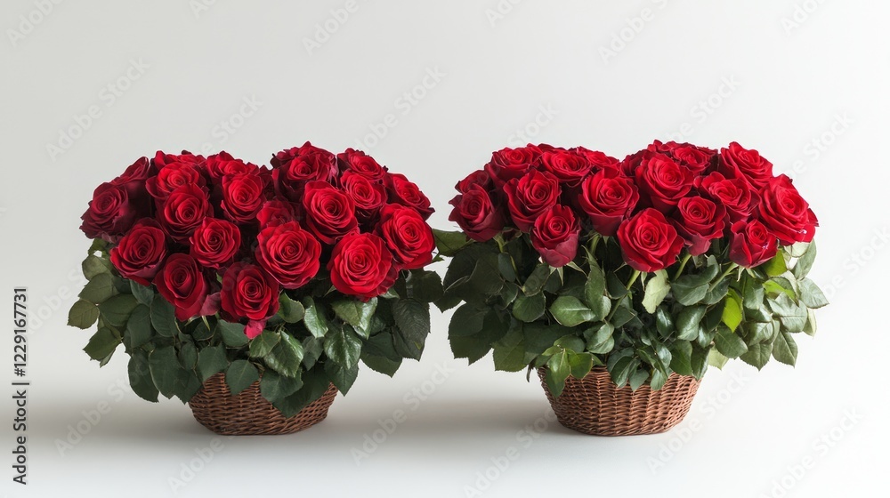 Obraz premium Heart-shaped Red Rose Bouquet