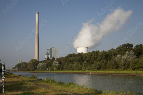 Heil Power Station on Datteln-Hamm Canal, Rünthe, Bergkamen, Ruhr district, North Rhine-Westphalia, Germany, Europe photo