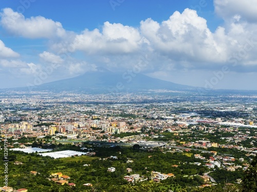 View of Castellammare di Stabia with Vesuvius, Province of Salerno, Campania, Italy, Europe
