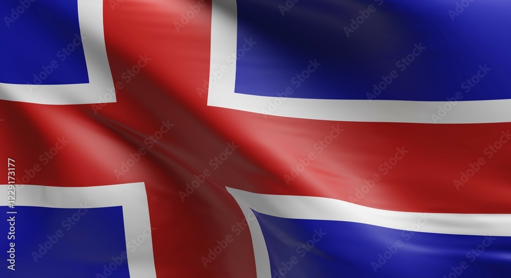 Fototapeta premium Flag of Iceland using as background, 3d rendering