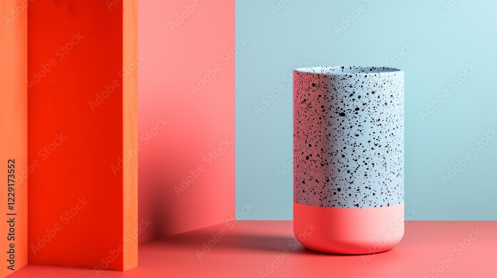 Minimalist decor with a cylindrical concrete vase Minimalist decor with a cylindrical concrete vase
