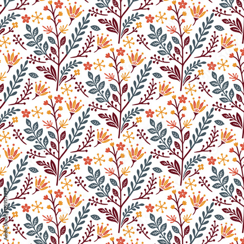Wallpaper Mural intricate botanical flower pattern with blooming blossoms for seamless fabric and wallpaper designs Torontodigital.ca