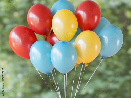 A vibrant collection of colorful balloons, perfect for celebrations or festive occasions, adding joy and cheer to any event. photo