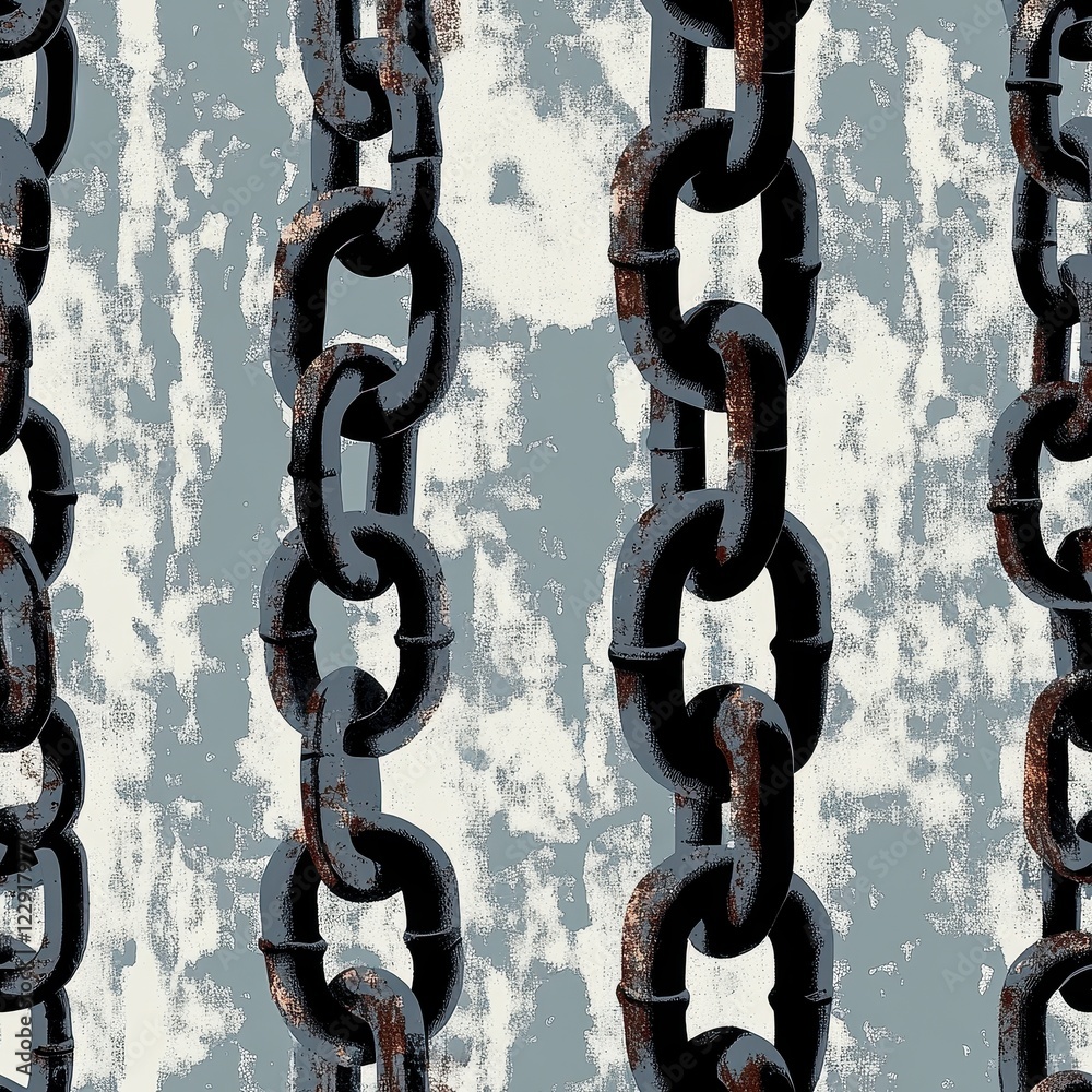 Obraz premium Eerie Chains and Locks Pattern for Unique Wallpaper Design