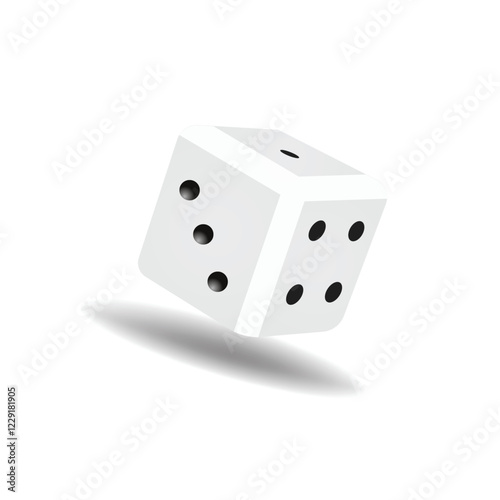 realistic gambling dice in different positions. Isolated illustrations with reflections and shadows. Elements for vector combinations. All game faces