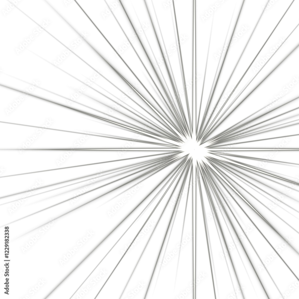 Obraz premium Digitally rendered Light effect rays flash radiance of star or sun white glow shine explosion isolated on white