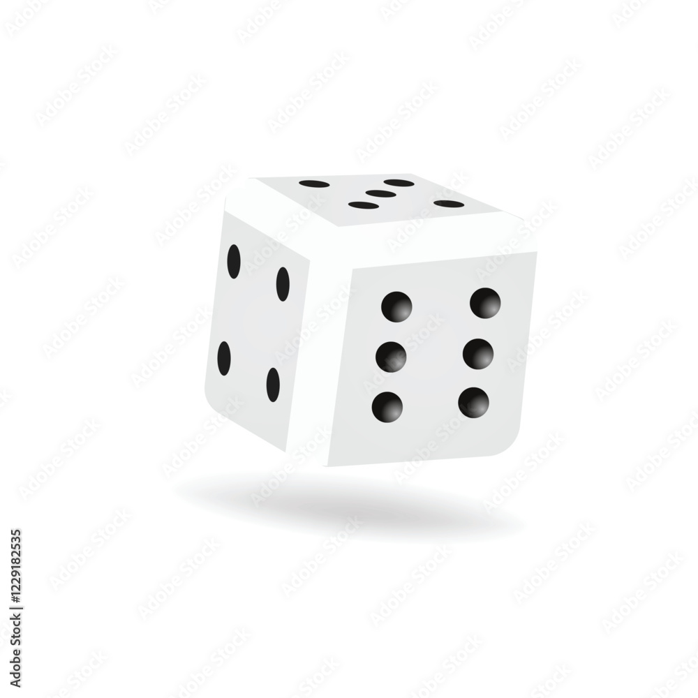 realistic gambling dice in different positions. Isolated illustrations with reflections and shadows. Elements for vector combinations. All game faces realistic gambling dice in different positions. Isolated illustrations with reflections and shadows. Elements for vector combinations. All game faces