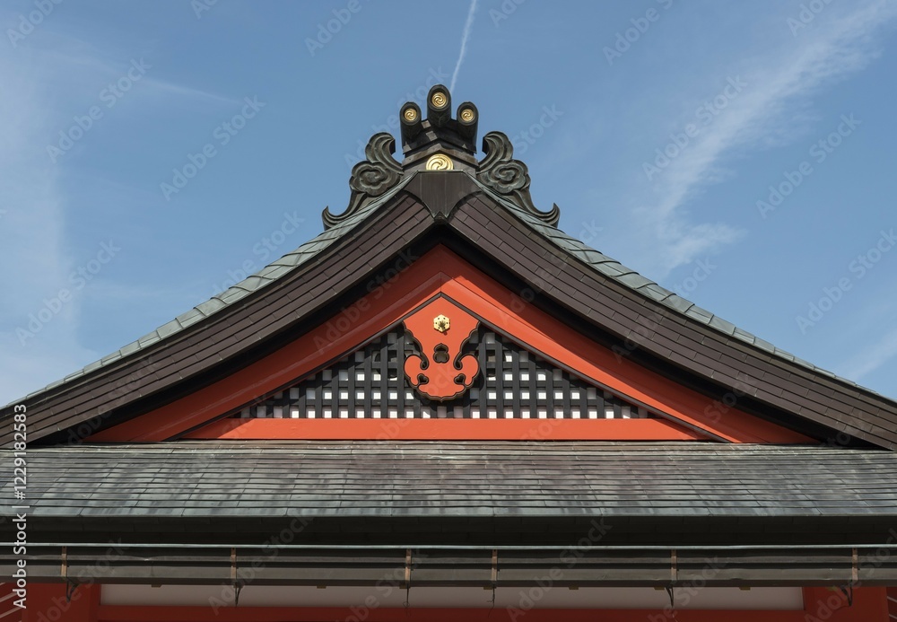 Roof of main hall, Fushimi Inari-taisha Shrine, Kyoto, Japan, Asia Roof of main hall, Fushimi Inari-taisha Shrine, Kyoto, Japan, Asia