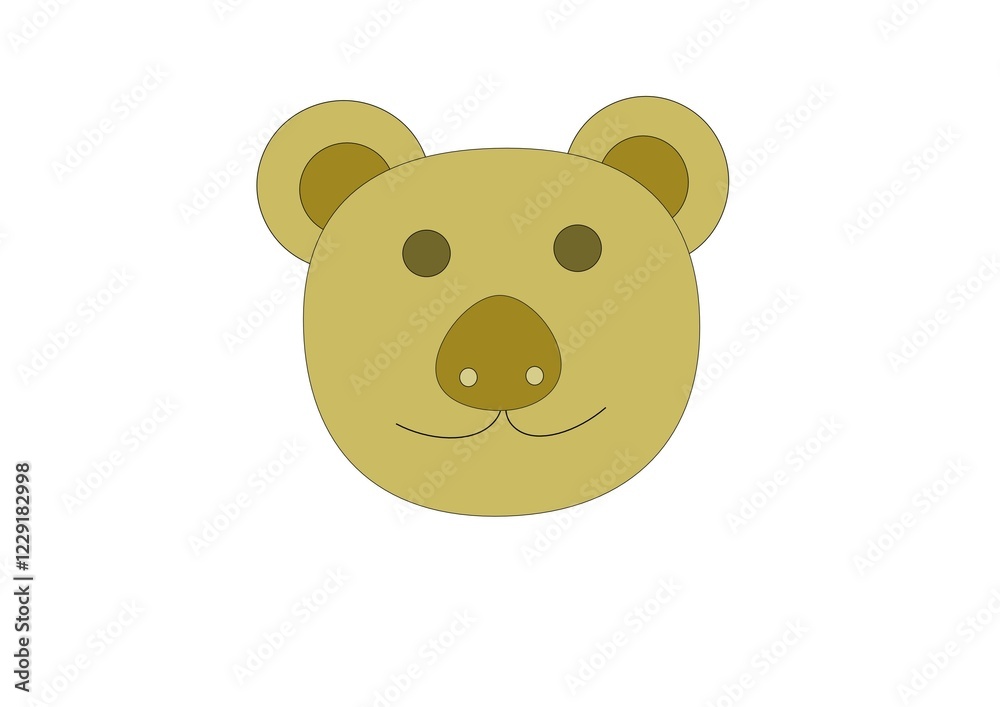 Teddy portrait, white background illustration Teddy portrait, white background illustration