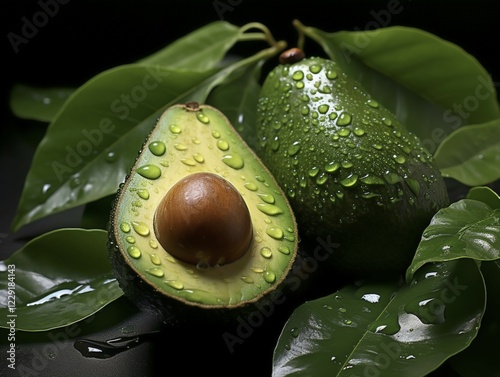 Avocado (Persea americana Mill) plant species from the laurel family (Lauraceae), ai generated photo