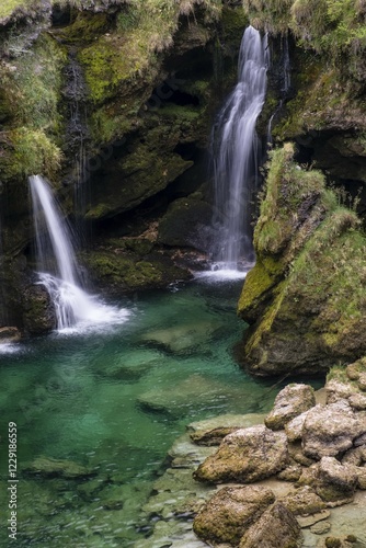 Waterfall at the Traunfall, Upper Austria, Austria, Europe