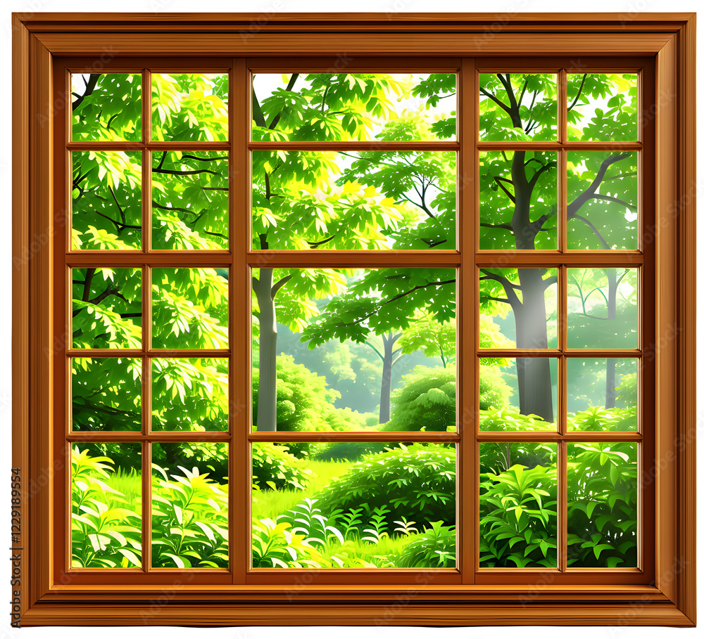 Naklejka premium 우드창문(a wood window)