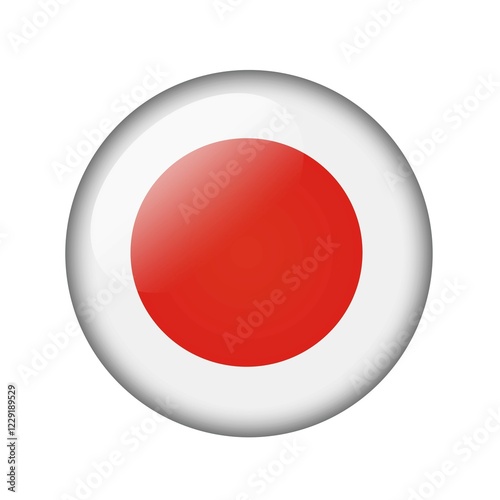 Free Download The Japan flag. Round glossy icon. Isolated on white background - GFXLoad