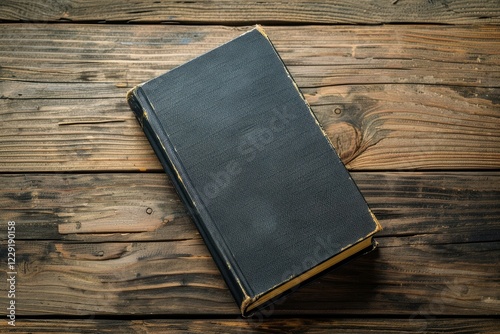 High Quality Picture of Book on Wooden Table Top View