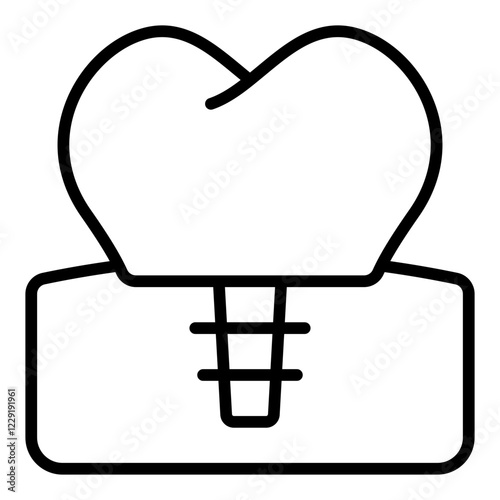 Dental Implant line icon