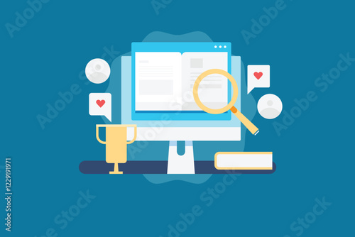 Online Education concept, Online classes, Digital learning, eBook, e-learning, Online courses. Vector illustration concept.