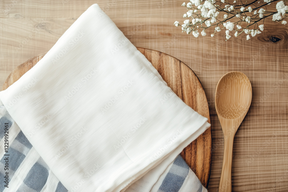 white tablecloth on table