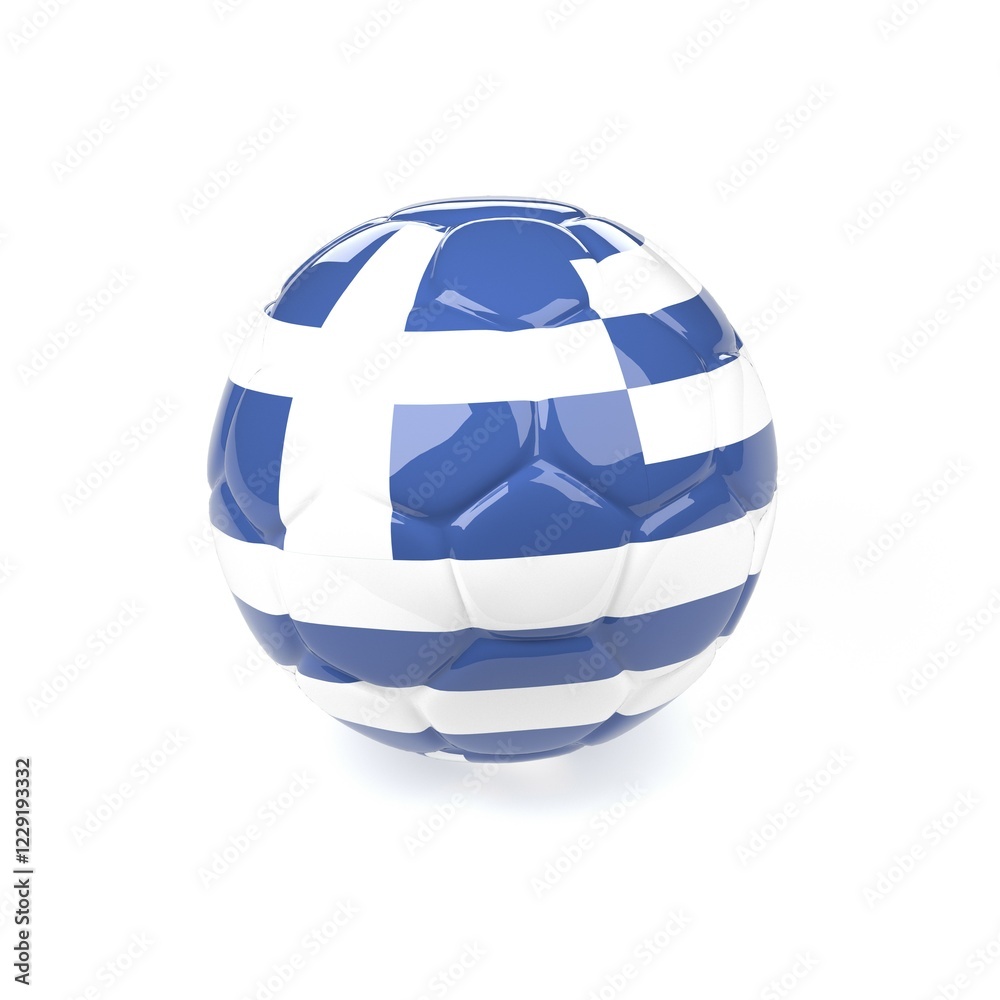 Soccer ball with the flag of Greece on a white background, 3d rendering Soccer ball with the flag of Greece on a white background, 3d rendering