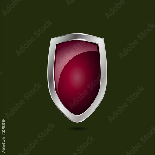 Royal red protective shield on a dark green background, vector illustration Free Download Royal red protective shield on a dark green background, vector illustration - GFXLoad