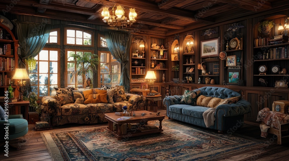 Cozy Cabin Library: A Serene Reading Nook Cozy Cabin Library: A Serene Reading Nook