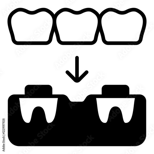 Dental Bridge line glyph icon