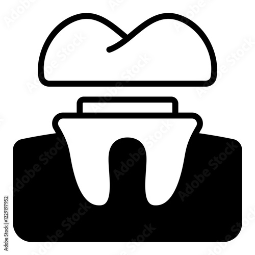 Dental Crown line glyph icon