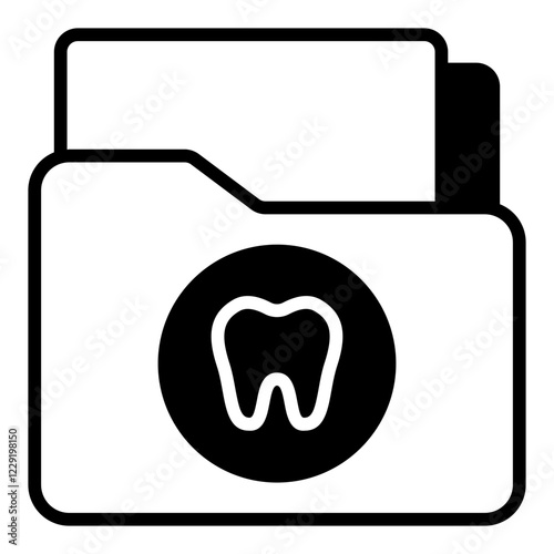 Dental Record line glyph icon