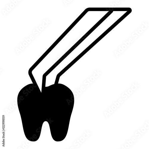 Dental Veneers line glyph icon