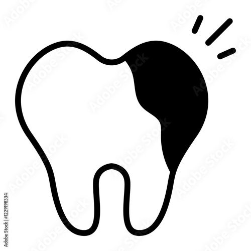 Tooth Decay line glyph icon