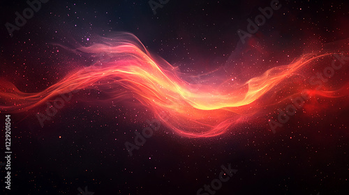 Fiery Red and Orange Cosmic Wave in Space photo