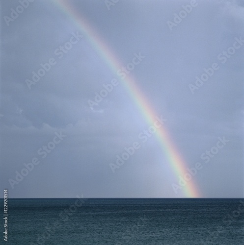 Rainbow over the atlantic, Algarve, Portugal, Europe photo