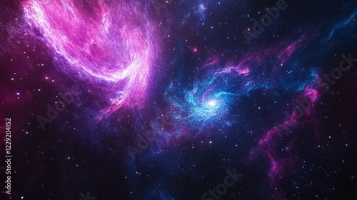 Celestial Nebulae Swirling Cosmic Dust and Stars