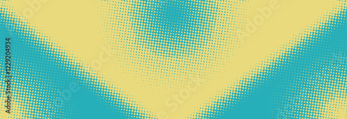 Blue and yellow pop art background in retro comics style with halftone dots design, vector illustration eps10