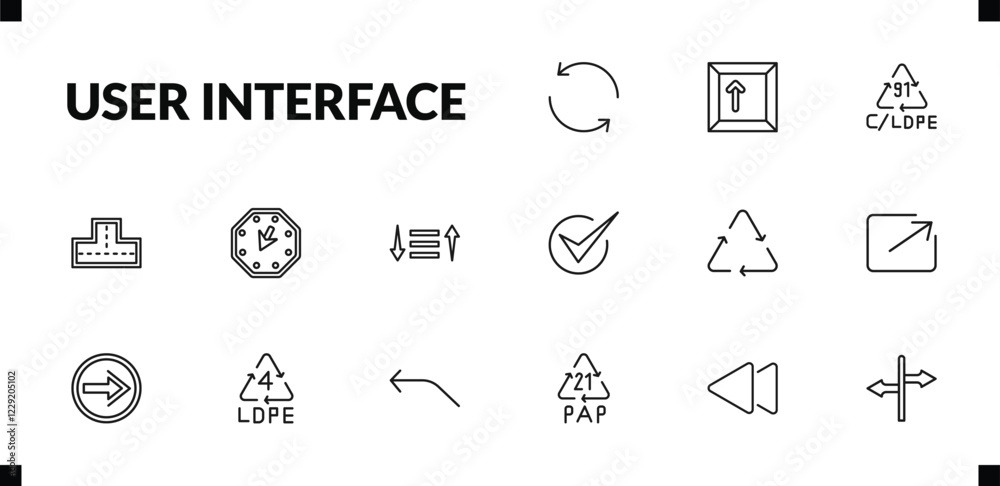 outline user interface icons set. editable linear key up, 91 c/ldpe, crossroad, and other 12 icons in this category isolated on transparent background. outline user interface icons set. editable linear key up, 91 c/ldpe, crossroad, and other 12 icons in this category isolated on transparent background.