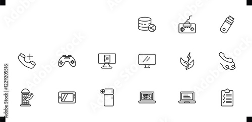 outline icons set. editable linear , and other 12 icons in this category isolated on transparent