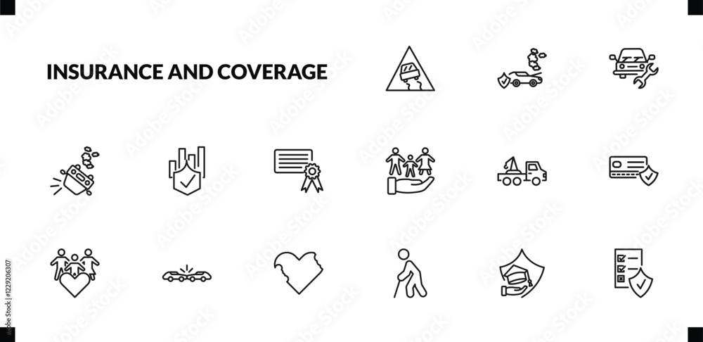 outline insurance and coverage icons set. editable linear engine problems, vehicle repair, overturned car, and other 12 icons in this category isolated on transparent background. outline insurance and coverage icons set. editable linear engine problems, vehicle repair, overturned car, and other 12 icons in this category isolated on transparent background.